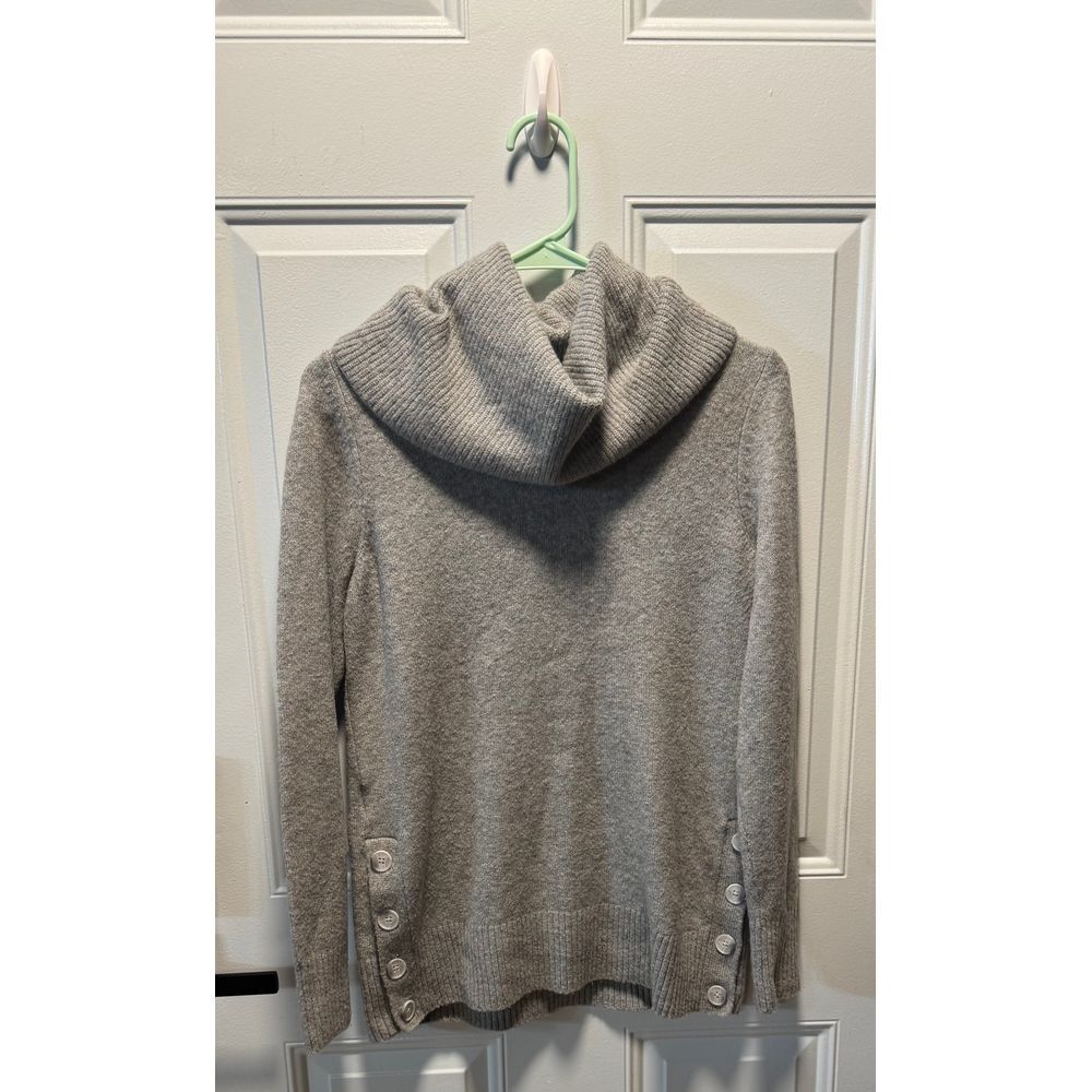 Women's Loft Gray Wool Blend Turtleneck Sweater Size Small‎